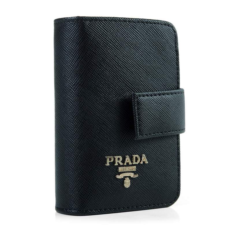 Knockoff Prada Real Leather Wallet 1138 black - Click Image to Close